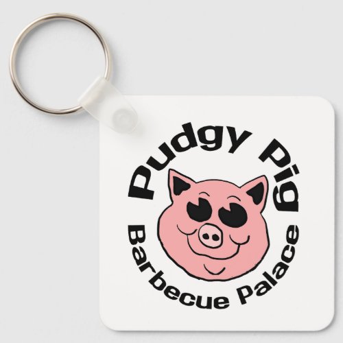 Pudgy Pig Barbecue Palace Keychain
