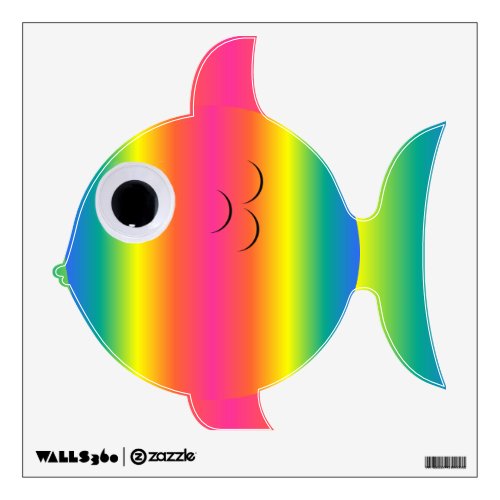 Pudgy Rainbow Fish Wall Decal