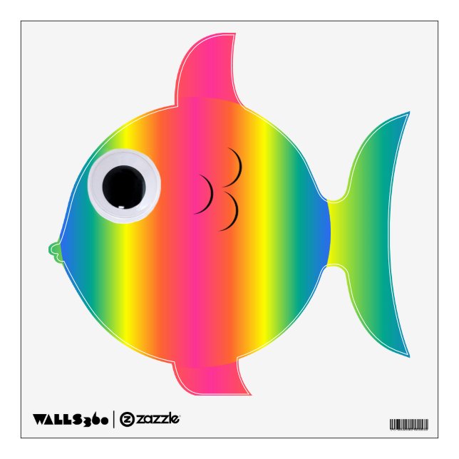 Pudgy Rainbow Fish Wall Decal (Front)