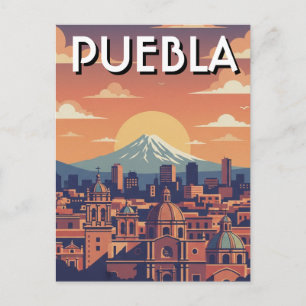 Puebla Mexico Travel Postcard