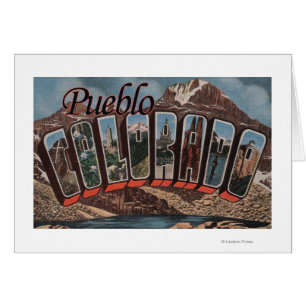 Pueblo, Colorado - Large Letter Scenes Cards