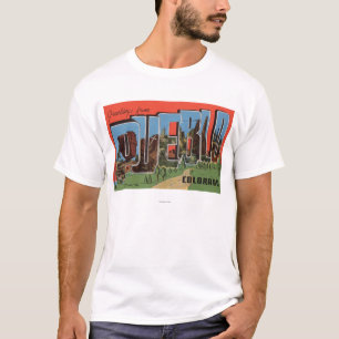 Pueblo, Colorado - Large Letter Scenes T-Shirt
