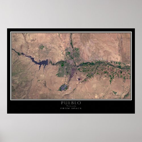 Pueblo Colorado Satellite Poster Map