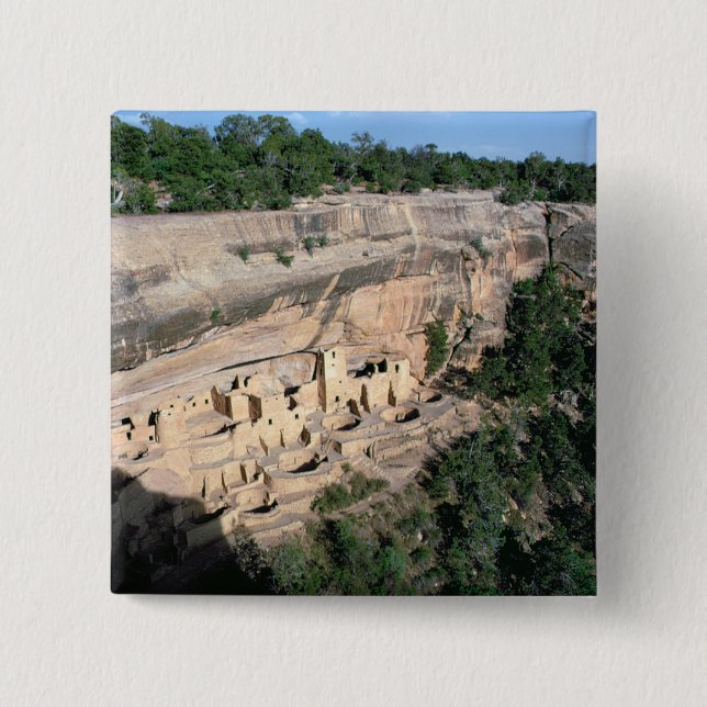Pueblo Indian cliff dwellings Button (Front)