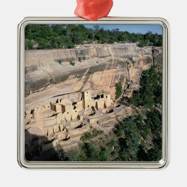 Pueblo Indian cliff dwellings Metal Ornament (Front)