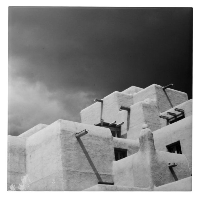 Pueblo style adobe Inn at Loretto, Santa Fe, New 2 Ceramic Tile (Front)