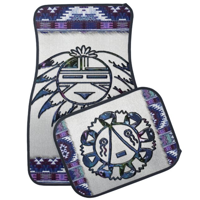Pueblo Sun Native American Car Floor Mat (Set)