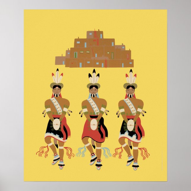Pueblo Turtle Dancers Poster (Front)