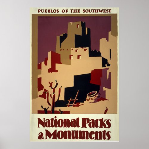 Pueblos of the southwest poster