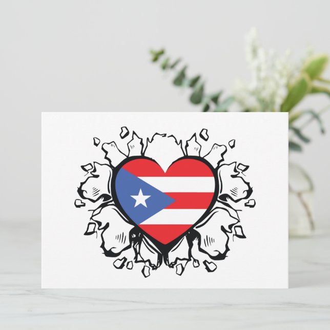 Puero Rico Flag Boricua Cute Simple Invitation (Standing Front)