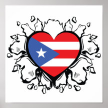 Puero Rico Flag Boricua Cute Simple Poster