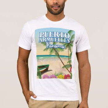 Puerto Armuelles Panama Beach Travel Poster T-shirt by bartonleclaydesign at Zazzle