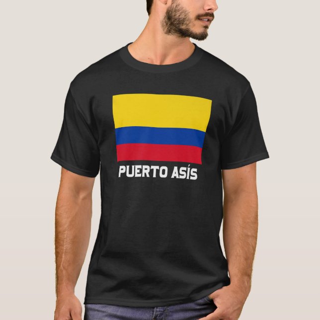 Puerto Asís Colombia Flag Emblem Escudo Bandera Cr T-Shirt (Front)