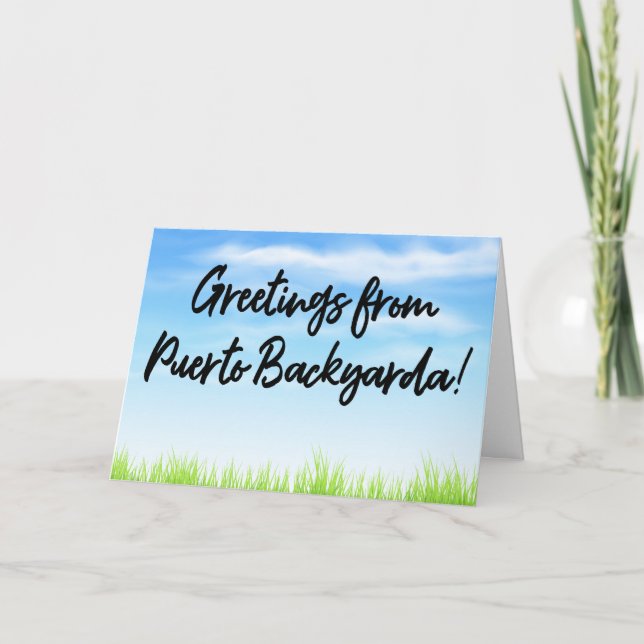 Puerto Backyarda Cheap Vacation Card (Front)