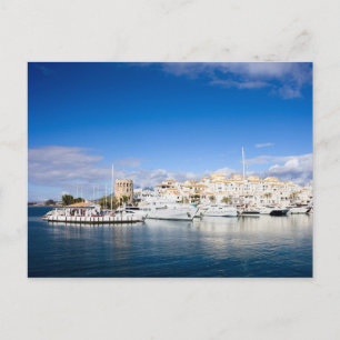 Puerto Banus Marina on Costa del Sol in Spain Postcard