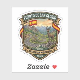Puerto de San Glorio Spain Mountain Pass Sticker