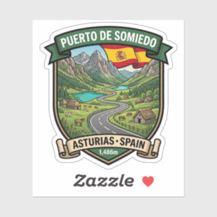 Puerto de Somiedo Asturias Scenic Road Sticker