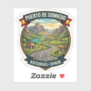 Puerto de Somiedo Picos de Europa Road Sticker