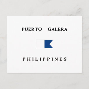 Puerto Galera Philippines Alpha Dive Flag Postcard