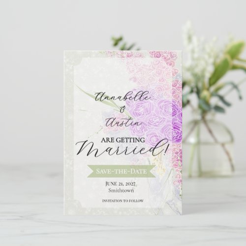 Puerto Madero Blue sheer bow on Sage  Invitation