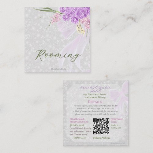 Puerto Madero Sheer bow Bouquet Rooming  Enclosure Card