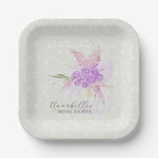 Puerto Madero Sheer Lilac Bow Paper Plates