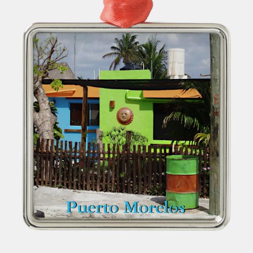 Puerto Morelos Casa Metal Ornament