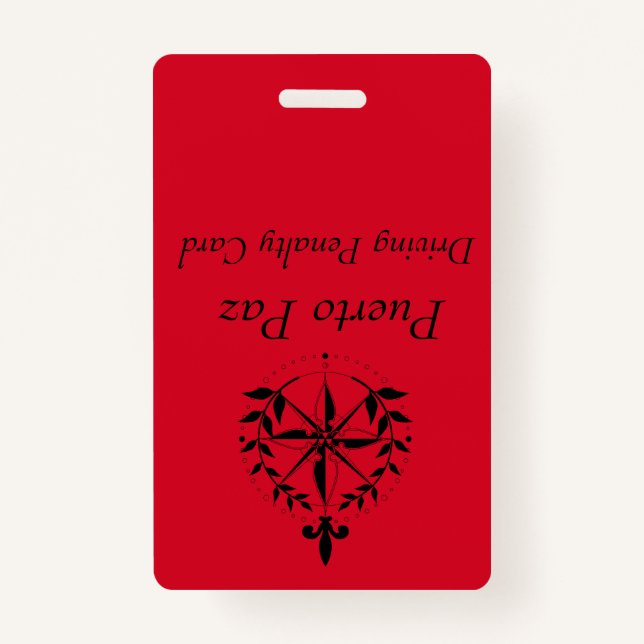 Puerto Paz - Driving Penalty Card (red) Badge (Back)