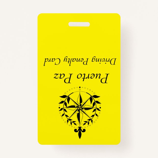 Puerto Paz - Driving Penalty Card (yellow) Badge (Back)