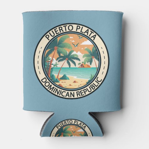 Puerto Plata Dominican Republic Hut Badge Can Cooler