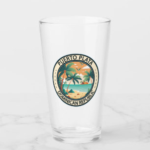 Puerto Plata Dominican Republic Hut Badge Glass
