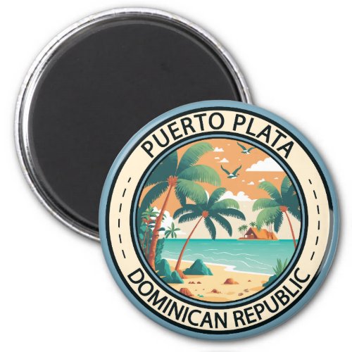 Puerto Plata Dominican Republic Hut Badge Magnet