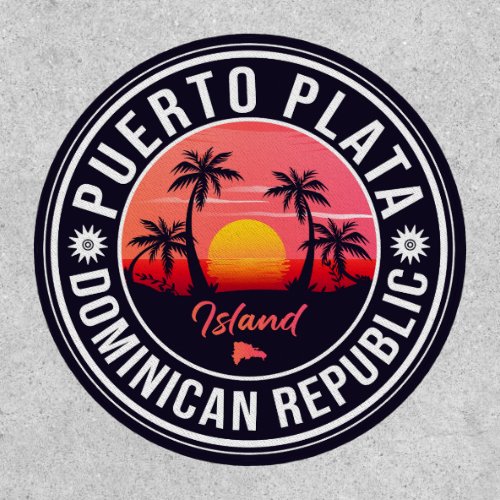 Puerto Plata Dominican Republic Retro Sunset 60s Patch