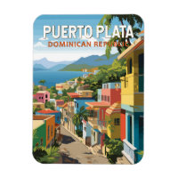 Puerto Plata Dominican Republic Travel Art Vintage