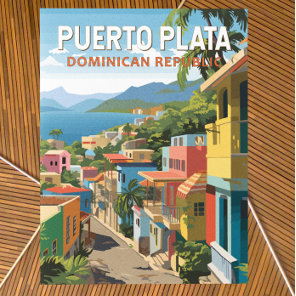 Puerto Plata Dominican Republic Travel Art Vintage Postcard