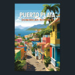 Puerto Plata Dominican Republic Travel Art Vintage Poster<br><div class="desc">Puerto Plata retro vector travel design. Puerto Plata,  officially known as San Felipe de Puerto Plata,  is a major coastal city in the Dominican Republic,  and capital of the province of Puerto Plata.</div>