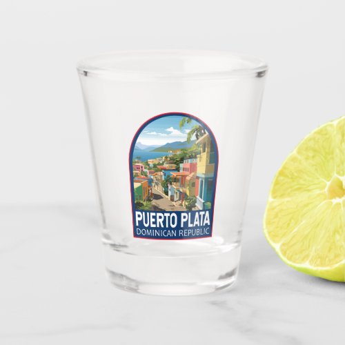 Puerto Plata Dominican Republic Travel Art Vintage Shot Glass