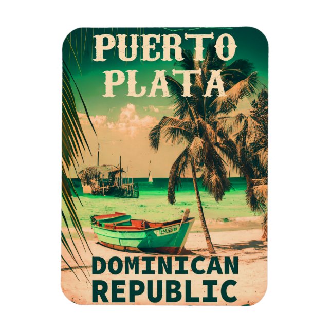 Puerto Plata Dominican Republic - Vintage Souvenir Magnet (Vertical)