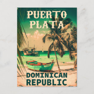 Puerto Plata Dominican Republic - Vintage Souvenir Postcard