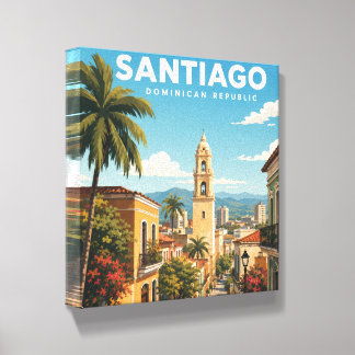 Puerto Plata Dominican Republic Vintage Travel Pos Canvas Photo Tile