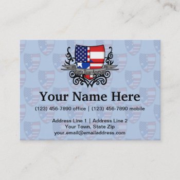 Puerto Rican-american Shield Flag Business Card by representshop at Zazzle