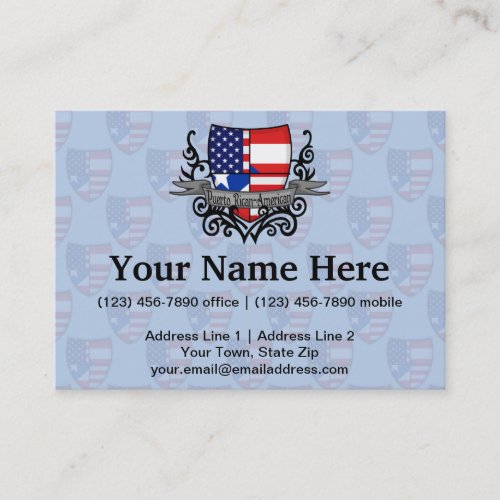 Puerto Rican_American Shield Flag Business Card