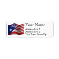 Puerto Rican-American Waving Flag