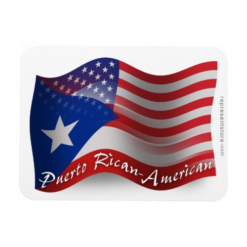 Puerto Rican_American Waving Flag Magnet