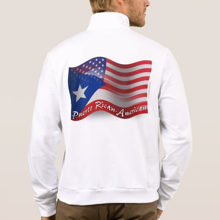 Puerto Rican American Waving Flag Tee Shirts