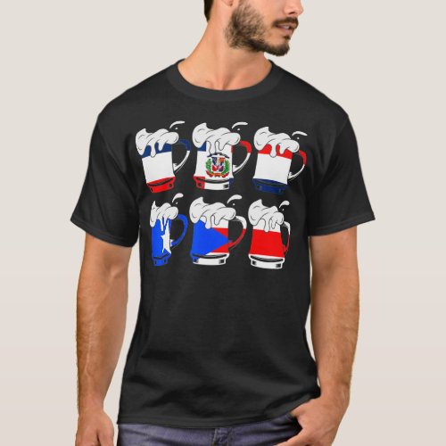 Puerto Rican And Dominican  Pride Heritage Flag  T_Shirt