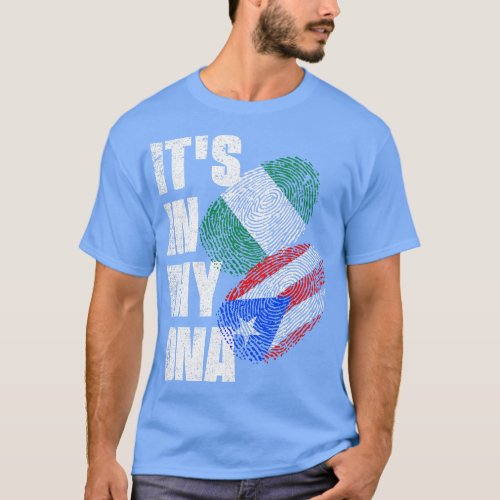Puerto Rican And Nigerian Mix DNA Heritage Flag T_Shirt