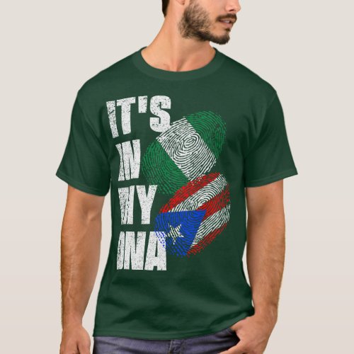 Puerto Rican And Nigerian Mix DNA Heritage Flag T_Shirt