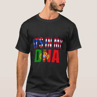 Puerto Rican And Portuguese Mix Dna Flag Heritage T-Shirt