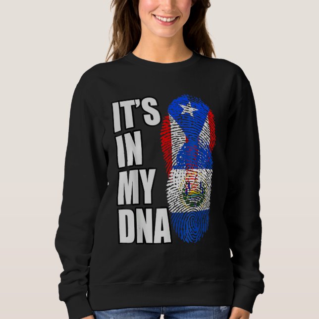 Puerto Rican And Salvadorian Mix Flag Sweatshirt (Front)